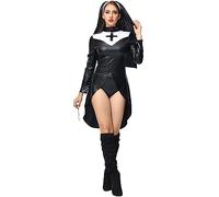 Générique Costume de soeur sexy femme robe soeur cosplay tenue Anime diable jeu rôle Halloween Dress Up Uniforme robe haute fente nun avec couvre-chef accessoires hot lingerie carnaval fêtes