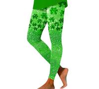 Générique Costume de St Patrick pour Femme - Legging Doux et Doux pour la Saint-Patrick - Trèfle Irlandais - Collants de Gym et de Yoga - Trèfle de Noël - Taille Haute - Contrôle du Ventre