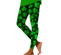 Générique Costume de St Patrick pour Femme - Legging Doux et Doux pour la Saint-Patrick - Trèfle Irlandais - Collants de Gym et de Yoga - Trèfle de Noël - Taille Haute - Contrôle du Ventre