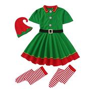 Générique Costume d'Elfe de Noël pour la Famille - Ensemble de Cosplay Vert et Rouge pour Créer des Souvenirs Magiques entre Parents et Enfants.