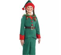 Générique Costume D'Elfe Deguisement Pere Noel Enfant Luxe Robe De Père Noël Grande Taille Mini Saint Valentin Chapeau Pour Nouvelle Année Cosplay Carnaval Mascarade (Vert#1,5-6 ans)
