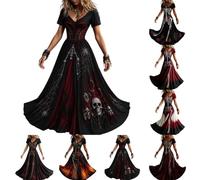 Générique Costume d'halloween Gothique Femme Robes De Fête Vampire Look Usé pour Les Fêtes Thème d'halloween Et Les Rassemblements Entre Amis
