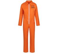 Générique Costume d'Halloween orange pour homme et femme - Unisexe - Combinaison de prisonnier à manches longue - Carnaval - Décoration de fête - Cosplay pour condamnés, prisonniers et voleurs