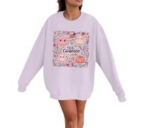 Générique Costume d'halloween pour Femme avec Fantôme Visage de Citrouille pour Femme Confortable Automne Hiver Hauts