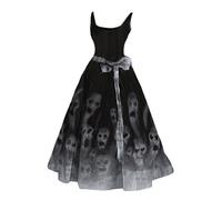 Générique Costume d'Halloween pour Femme - Costume Halloween Femme -Robe de Mariée Effrayante et Sanglante - Élégante, Sans Manches, Imprimée