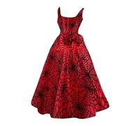 Générique Costume d'halloween pour Femme Robe Halloween avec Imprimé Sanglant Robe Sexy sans Manches Bretelles Spaghetti Robes de Cocktail Fête Robes Gothique Costume Medievale