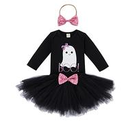 Générique Costume d'halloween pour Fille d'habillage DéContracté Robe Midi Sorcière Enfant Gothique Cosplay Halloween avec sanglante Carnaval Mascarade 3-16 Ans