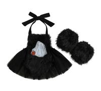 Générique Costume d'halloween pour Fille Gothique Lolita Robe DéContracté Midi Sorcière Enfant Deguisement Carnaval Halloween avec sanglante cosplay