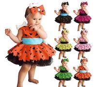 Générique Costume d'Halloween Robe Enfant Bébés Filles Costume Homme Cavernes Cailloux Grotte préhistorique âge Pierre Halloween Carnaval Habillage Anniversaire Robe Tenues de séance Photo Robe