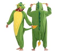 Générique Costume Dinosaure Adulte pour Noel Pyjama Dragon Unisex Polaire, Combinaison Pyjama Homme Femme, Déguisement Dinosaure avec Hood Grenouillère Festival Fête Robe Animaux