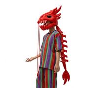 Générique Costume Doudou Squelette de Dinosaure | Accessoire De Tête En Crâne 3D Et Costume D'Épine Dorsale - Squelette Dinosaure Portatif Adulte | Pour et Adultes Déguisement Fête Cosplay Halloween