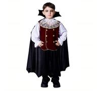 Générique Costume Effrayant Halloween Enfant Maquillage Fête Cosplay Vêtement Scène Performance Tenue Garçon Vampire pour Fête Déguisement (4-6 Years)