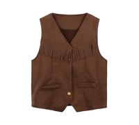 Générique Costume Enfant Bavarois Occidentaux Cowboy Cowgirl Tenues Ouvert Vestes Enfants Gilet Oktoberfest pour Garçons Filles Deguisement Halloween Fête Populaire La Fête de La Bière Carnaval