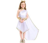 Générique Costume Enfant Fille Robe Blanche À Une Épaule Style Grecque Pour Spectacle Et Carnaval Tenue De Déesse Déguisement Mythologique Enfant Divine