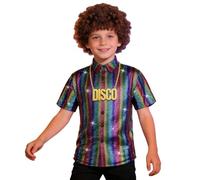 Générique Costume Enfant Garçon Chemisette À Sequins Éclatants Pour Soirée Dansante Et Carnaval Tenue De Spectacle Années Disco Déguisement Pétillant Garçon Festif