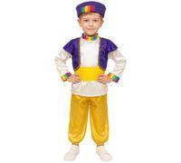 Générique Costume Enfant Garçon Déguisement De Prince Arabe Pour Halloween Et Carnaval Tenue De Danseur Latin Déguisement Oriental Pour Garçon Élégant(Purple, 130)