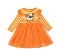 Générique Costume Enfant Halloween,Deguisement Grande Taille Halloween Robe Fille Déguisement Sorcière 5 Ans Bebe Mariage De Cosplay Magicien Pour Maquillage Princesse Français (Orange,6-7 ans)