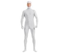 Générique Costume Enfant Justaucorps Intégral Élastique Pour Danse Et Carnaval Tenue De Super Héros Ajustée Déguisement Moulant Pour Enfant Agile(White, L)