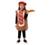 Générique Costume Enfant Tenue De Gourmandise Cosplay Pour Halloween Et Carnaval Habit De Cupcake Ou Cornet Déguisement Sucré Pour Enfant Friand(Brown, 3-4 Years)