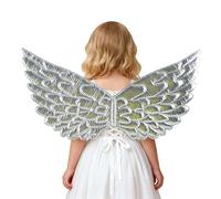 Générique Costume Enfant Unisexe Ailes D'Ange Féerique Avec Plumes Colorées Pour Carnaval Et Parade Accessoire De Fée Déguisement Céleste Enfant Poétique