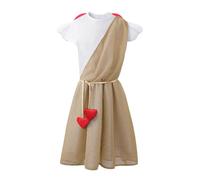 Générique Costume Enfant Unisexe Déguisement De Cupidon Pour Saint Valentin Avec Ailes Et Arc Pour Spectacle Scolaire Tenue De Messager Déguisement Romantique Enfant Ailé