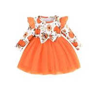 Générique Costume Fille Halloween,Deguisement Halloween Ado Robe De Fête D'Anniversaire Déguisement Sorcière Magique Pour Citrouille 0 24 Mois Blanche 6 Ans Mon 1Er Maquillage (Orange,12-18 mois)