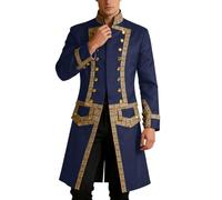 Générique Costume formel queue-de-pie d'officier pour adulte avec épaulettes, veste historique de cérémonie en tissu résistant, idéal pour reconstitution militaire et soirée thématique (Navy, S)