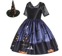 Générique Costume Halloween Bebe,Deguisement Fille 10 12 Ans Robe 3 Mois Déguisements Pour Bébé Enfant 4 8 Ceremonie Cosplay Kids Party Dress Up With Accessories Maquillage (Le noir,5-6 ans)
