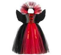 Générique Costume Halloween Bebe Fille,Deguisement Mere Fille Robe De Fête D'Anniversaire Déguisement Grande Taille Vampire 12 Ans Ensembles Barboteuse Jupe Maquillage Français (Rouge,2-3 ans)