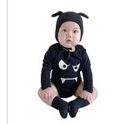 Générique Costume Halloween Bébé Garçon Fille Tenue Nouveau-Né Cosplay Chauve-Souris Sweat Capuche Body Nourrisson Ma Première Fête Déguisement (Black, 3-6 Months)