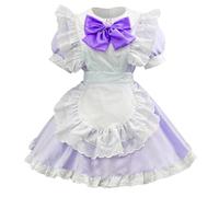 Générique Costume Halloween Femme Soubrette+ Ensemble Mignon Lolita Cosplay | Mignon Soubrette Ensemble 3 Pieces Avec Robe Tablier Et Coiffe Pour Jeu RôLe Cosplay FêTe D'Halloween 2026 Elegant