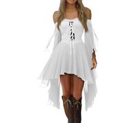 Générique Costume Halloween Pirate Femme Sorcière Sexy Adulte Sorciere Demon Tenue Soiree Ado Robe Halloween Déguisement Adulte Renaissance Cosplay Robe Deguisement Femme XL