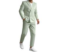 Générique Costume Homme 2 Pièces Slim Fit Smoking Simple Poitrine À Deux Boutons Men Suits 2 Piece Pour Mariage Business Fête Confort Blazer Veste Et Pantalon Léger Sportif