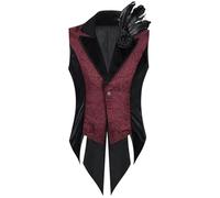 Générique Costume Homme Gilet Queue-De-Pie Gothique Pour Cosplay Et Carnaval Tenue D'Aristocrate Punk Déguisement Gilet Homme Ténébreux(XL)
