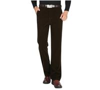 Générique Costume Homme Pantalon Coton Automne, Coupe Classique Jambe Droite, Stretch Et Infroissable, Poche Avant, Travail Bureau Affaires Formel, Style Smoking Pantalons Velours Côtelé Café XXL