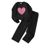 Générique Costume Jogging Enfant Fille Survêtement,Vêtement de Survêtement Automne et Hiver Vêtements Mode Ados Filles Joggers Pantalon Haut Sweats Capuch pour Les Enfants d'automne