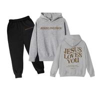 Générique Costume Jogging Enfant Fille Survêtement Vêtement de Tenue Mode Printemps Vêtements Ados Filles Ensembles Unisex Sweat-Shirt Encapuchonné Pull Pantalon Combinaison