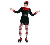 Générique Costume Lutin Femme, Déguisement Elfe Man pour Homme, Deguisement Lutin Noel, Bonnet Lutin Collant de Noel Femme Oreille, Tenue Noel Femme pour NoëL, Couple