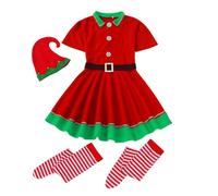 Générique Costume Lutin Femme Deguisement Noel Costume Lutin Enfant Party Fashion Enfant Elfe, Petit Assistant du PèRe Noel, Farfadet, Déguisement De NoëL Tenue Elfe Déguisement D' pour NoëL, Cosplay