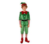 Générique Costume Lutin Homme Déguisement Noel Deguisement Adulte Grand De Noël Pyjama Femme Elf Déguisements Adultes Habit Chaussure Vert Chapeau Farceur Enfant Garcon Tenue Elfo Vetement