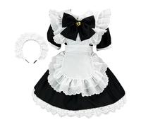 Générique Costume Maid Cosplay Robe Tablier Français Dentelle Style Polyester Tenue Rôleplay Avec Serre-Tête Nœud Halloween Fête S-5XL 700g