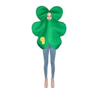 Générique Costume Médiéval Adulte pour la Saint-Patrick, Déguisement de Festival Irlandais Élégant, Tenue de Cosplay Celtique avec Thème Trèfle Authentique(Green, One Size)