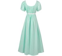 Générique Costume Medieval Femme, Robe Reine Femme Halloween Squelette Déguisements Tenue Médiévale Grande Taille Tea Party Dress Moyen Age Victorian Era Luxury Palace (Light Vert,L)