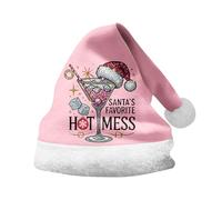 Générique Costume Mere Noel Tour De Cou Cadeau Noël Pour Femme Jaune Rose Lumière Chapeau Anniversaire Avec Barbe Cosplay Vert Bonnet Deguisement