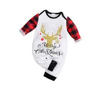 Générique Costume Noel Bebe Combinaison Hiver Ensemble Fille 1 An Barboteuse Garcon Chapeau Grenouillere Body Manche Longue Bébé Infantile Garçon Tenue De Noël (Blanc #1,0-3 mois)