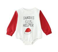 Générique Costume Noel Bebe Garçon Combinaison Enfant Hiver Ensemble Bébé Naissance Barboteuse Noël Veste Pantalon Chapeau Chaussettes Déguisement Père Pere (2#Rouge,0-3 mois)