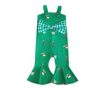 Générique Costume Noel Body Enfant À Thème avec Nœud Papillon Et Pantalon Flare Rouge Et Vert pour Tenues Assorties Entre Sœurs pour Les Fêtes De Noël Et Les Vacances Combinaison Festive
