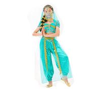 Générique Costume Performance Indien Enfant Danse Ventre Exotique Photo Portrait Princesse Jasmin Vêtements Scène Corsage(Mint Green, 4-5 Years)