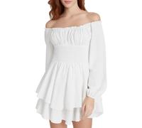 Générique Costume Pirate Femme,Costume De Pirate pour Femme,Robe Blanche à éPaules DéNudéEs,Carnaval,Halloween, Mardi Gras, SoiréE à ThèMe,Renaissance,FêTe à ThèMe MéDiéVale RéTro éLéGante