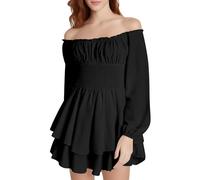 Générique Costume Pirate Femme, Robe Blanche Pirate pour Femme - Mini Robes à épaules dénudées avec Short intégré en Dessous - Costume de Pirates -Robe 2 en 1 - Déguisement Halloween Femmes